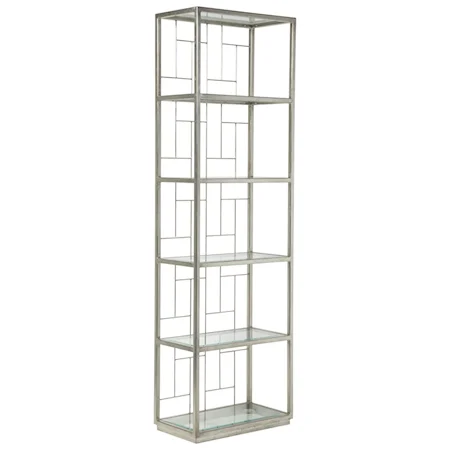Honeycomb Mid Geo Slim Etagere with Five Glass Shelves